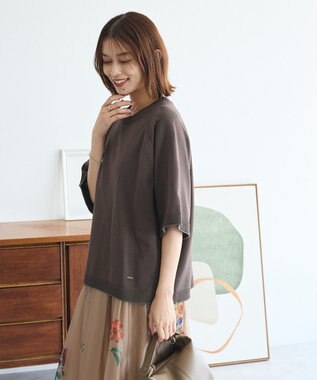 Green Parks トレーナー風ニットプルオーバー Brown