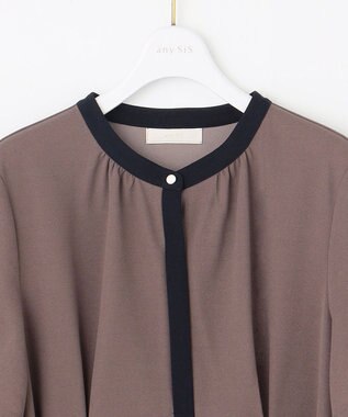 ANY SIS 【UVケア・ストレッチ・洗える】2WAYジョーゼットジャージー ワンピース モカ