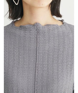 Green Parks しぼドッキングワンピース Charcoal Gray