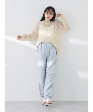 earth music&ecology バルーンシルエットパンツ Light Gray