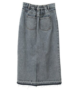 Green Parks フロントスリットデニムロングスカート Sax