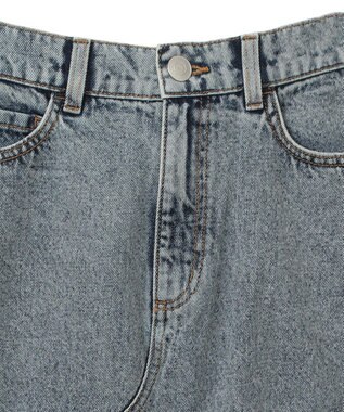 Green Parks フロントスリットデニムロングスカート Sax