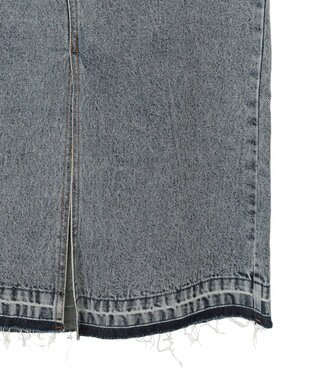 Green Parks フロントスリットデニムロングスカート Sax