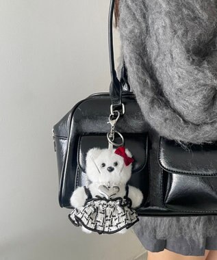 WEGO ゴージャスキャットぬいぐるみキーホルダー ホワイト