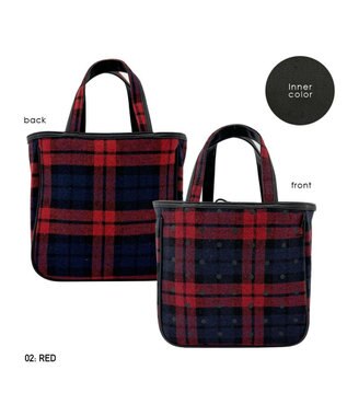 ROOTOTE 1344【フェルト生地】LT.スクエア.ドットチェック-A 02：レッド