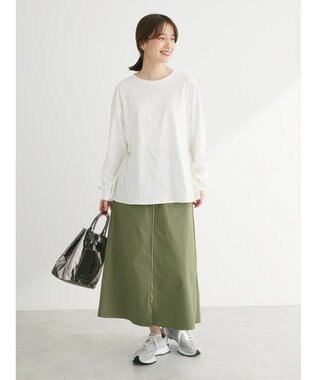 Green Parks ドロストドッキング長袖プルオーバー Ecru