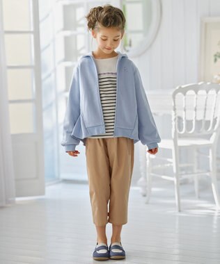 組曲 KIDS 【150-160㎝】バックフリル パーカー サックスブルー系