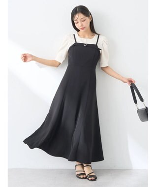 earth music&ecology 胸元ベルトキャミワンピース Black