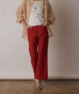 GRACE CONTINENTAL ストレッチフレアパンツ レッド
