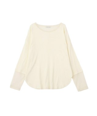 Green Parks 袖チュールリブプルオーバー Ivory