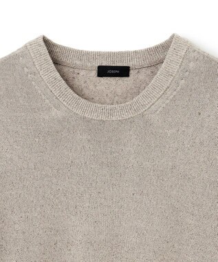 JOSEPH HOMME リネンナイロンプレーン　クルーネックニット アイボリー系