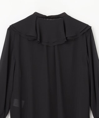 GRACE CONTINENTAL シアーラッフルカラーブラウス ブラック