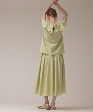 GRACE CONTINENTAL フリルカラートップ ライトグリーン