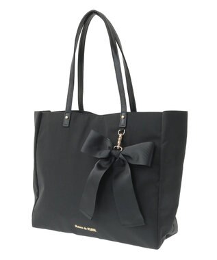 Maison de FLEUR リボンチャーム付き3ルームトートバッグ Black