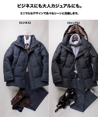 GOTAIRIKU 【仕事で着用可】MINOTECH メランジラミネート ダウンコート(23年モデル) ブラック系