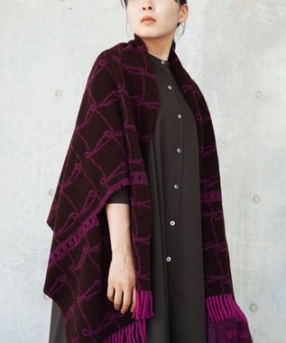 nitorito 【UNISEX】stamp チェック柄 3WAY ストール brown