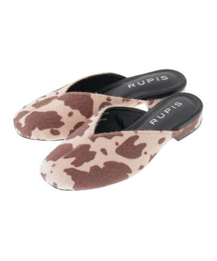 Green Parks ＲＵＰＩＳ．アニマル柄スクエアトゥミュール Brown