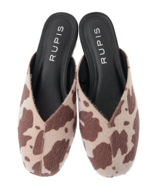 Green Parks ＲＵＰＩＳ．アニマル柄スクエアトゥミュール Brown