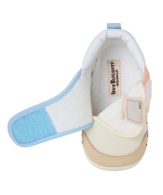 MIKI HOUSE HOT BISCUITS 【11.5cm-13.5cm】 ファーストベビーシューズ 白×ブルー