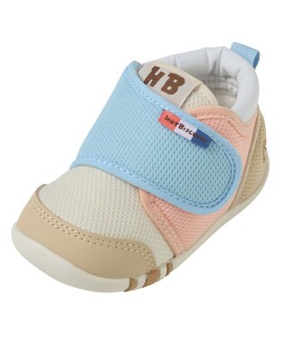 MIKI HOUSE HOT BISCUITS 【11.5cm-13.5cm】 ファーストベビーシューズ 白×ブルー