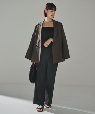 uncrave リブ キャミソール(カップ付き) ブラック