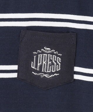 J.PRESS KIDS 【110-130cm】ハウス刺繍ボーダー Ｔシャツ ネイビー系1