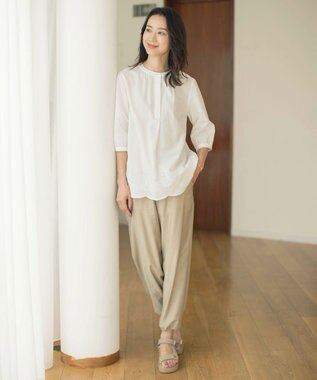 J.PRESS LADIES L 【洗える】Visリネンドビー ベイカー パンツ ベージュ系