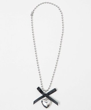 WEGO Lチェーンリボンハートネックレス シルバー