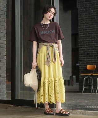 Green Parks 衿付きニットカーディガン Beige