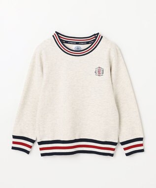J.PRESS KIDS 【100-130cm】トリコリブコンビボーダー ミニ裏毛 トレーナー アイボリー系