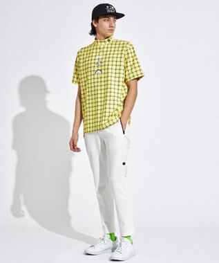 PW CIRCULUS 【UVカット / 吸水速乾 / 伸縮性抜群】【MEN】ＰＷロゴ＆チェックモックT イエロー系5