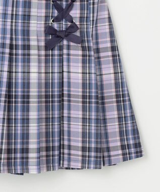 ANY KIDS チェック柄 ガーリー スカパン ブルー系