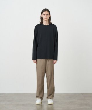 ATON COTTN LAWN | ワイドイージーパンツ - UNISEX BEIGE