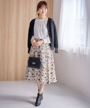 ANY SIS 【洗える】フロントタックノーブル ブラウス アイボリー