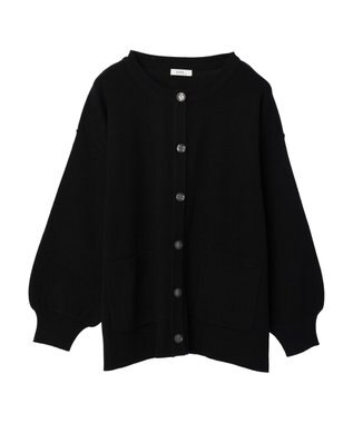 earth music&ecology クルーネックミドル丈カーディガン Black