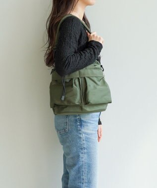 ACE BAGS & LUGGAGE JEWELNA by Jewelna Rose ナイロン巾着バッグ 16201 軽量 2WAY ハンドバッグ ショルダーバッグ カーキ