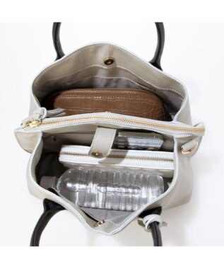 UNBILLION ペルケ perche / WEB直営限定・牛革ユーティリティ・2wayトートバッグS ライトグレー