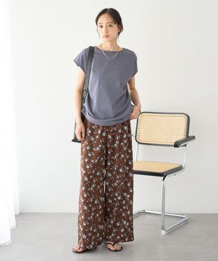 earth music&ecology 【遮熱・接触冷感・UVカット】フレンチスリーブTシャツ Charcoal Gray