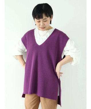 CRAFT STANDARD BOUTIQUE Ｖネックニットベスト＋ロンＴｅｅ Purple