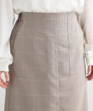 Green Parks きれいシルエットチェックＡラインスカート Brown