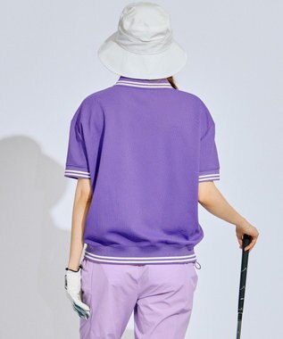 PW CIRCULUS 【WOMEN】ワッフルハーフジップポロ ゴルフウェア レディース パープル系