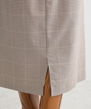 Green Parks きれいシルエットチェックＡラインスカート Brown