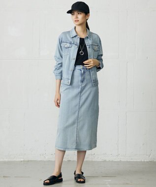 自由区 S 【洗える】ウスカルデニムベーシック ジャケット ライトインディゴ