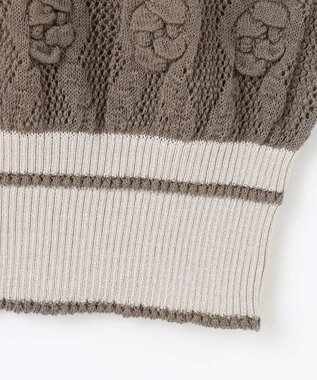 自由区 【カトリエムブーケ】Motif de roses ローズモチーフカーディガン モカ