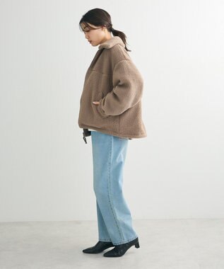 Green Parks リバーシブルコンビボアブルゾン Gray Beige