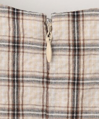 Feroux 【洗える】サッカーチェック ワンピース ベージュ系1