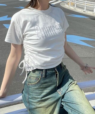 WEGO サイドドロストラインストーンT ホワイト