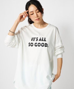 OP／FILA 【RUSTY】らくティブ｜プリント長袖Tシャツ ホワイト