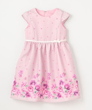 ANY KIDS フラワー プリント ワンピース ピンク