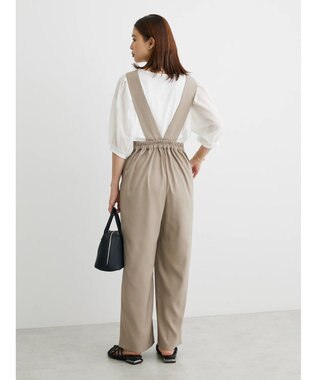 Green Parks ２ｗａｙデザインボタンサス付きパンツ Gray Beige